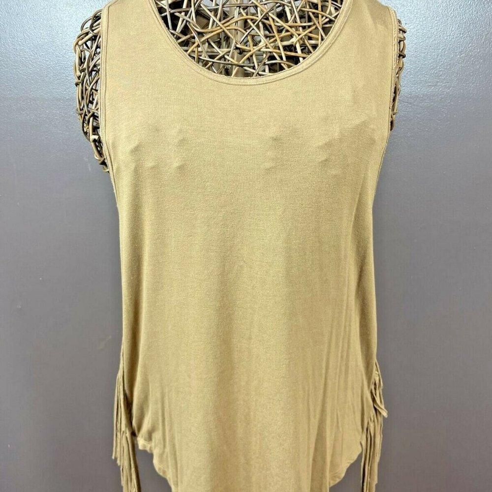 By Together You and I Womens Brown Fringe Sleevele